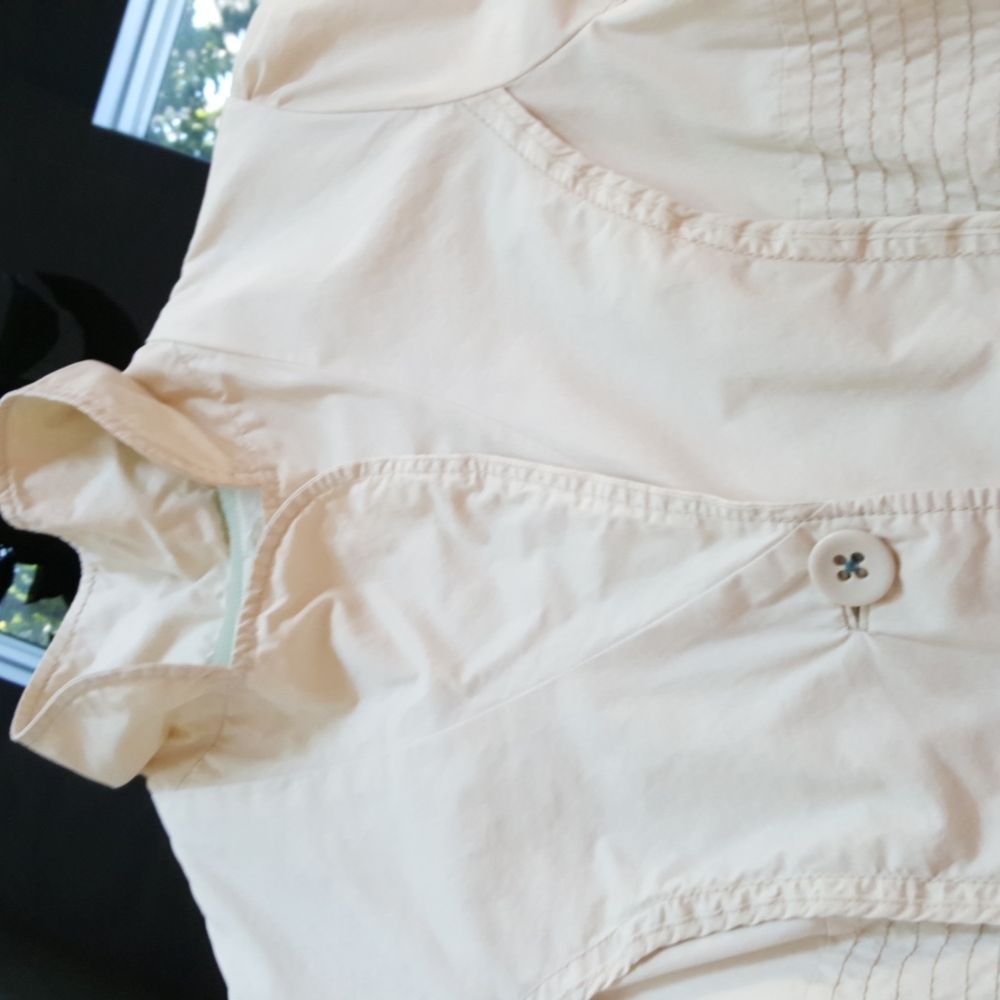 Anthropologie vintage beige size 8r jacket (green thteads) - Picture 4 of 10